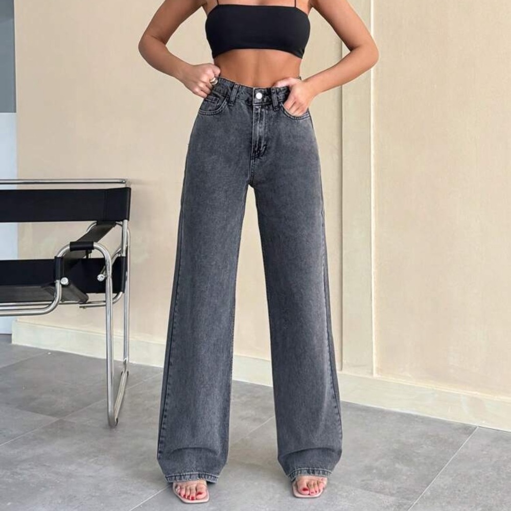 100%Cotton Women's Pocket Straight Loose Casual Versatile Jeans